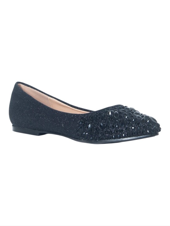 Lauren Lorraine Shoes - Lauren Lorraine KELSEY-2 Flat Rhinestone Ballet Slip-On Shoe